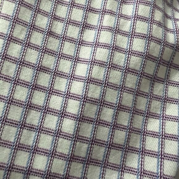 David Donahue Men’s 16 32/33 Blue Purple Check Long Sleeve Button Down Shirt G3 - Picture 5 of 5